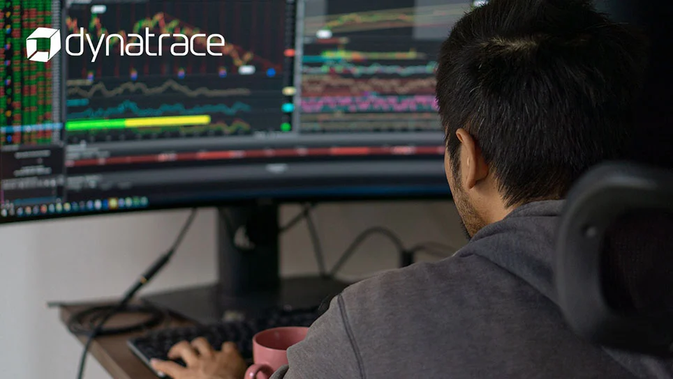 Broadcast studio setup with cameras and lighting for the Dynatrace virtual investor day
