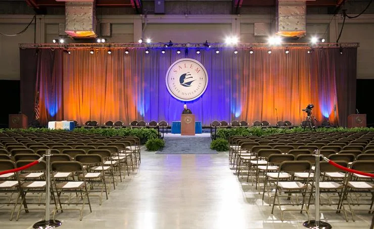 Graduates seated during Salem State University commencement ceremony